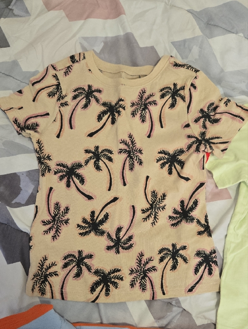 Children's Striped Orange & Light Blue T-Shirt - Picture 4 of 6